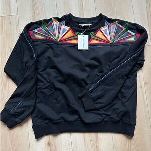 Vibrant Geometric Crew Neck Sweater